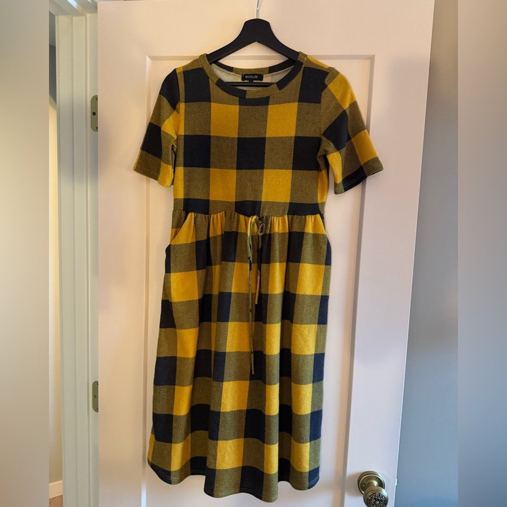 Roolee Dress in Yellow and Black Plaid
